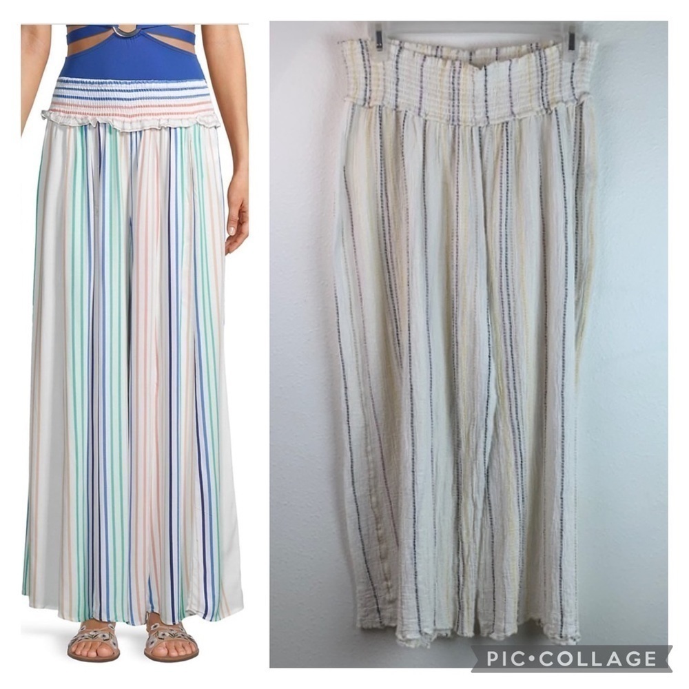 Surf Gypsy high waist gauze wide beach pants EUC